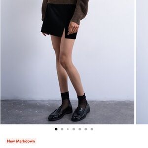 TOPSHOP Black faux leather mini skirt